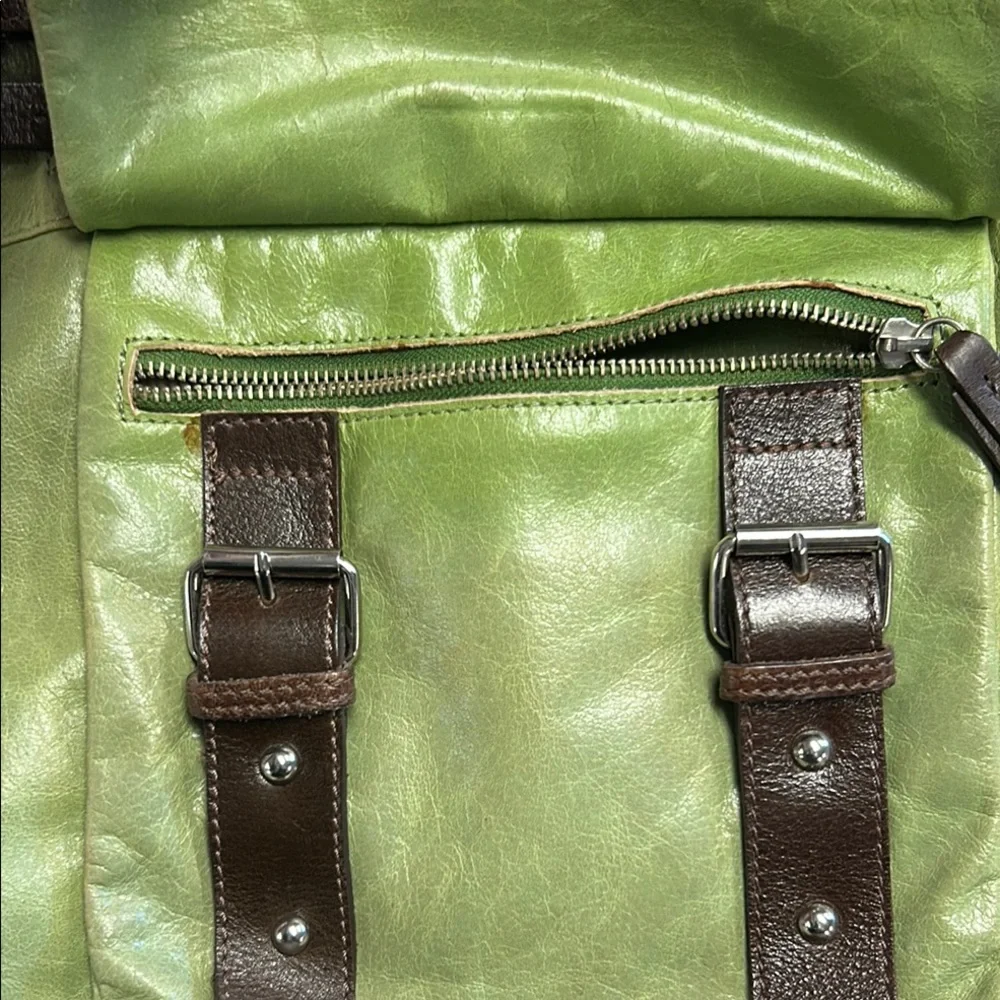Tano Olive Green Crossbody with Dark Brown Accents